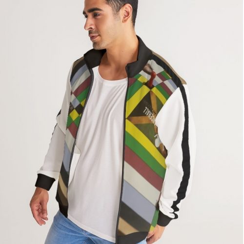 Men’s Ludi Board Stripe-Sleeve Track Jacket